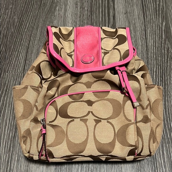 Coach Tan and Pink Backpack - Picture 6 of 6